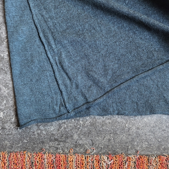 LINE EUC Cashmere Merino Extra Fine Knit Teal Long Sleeve Sweater Slim  XS - Picture 7 of 9